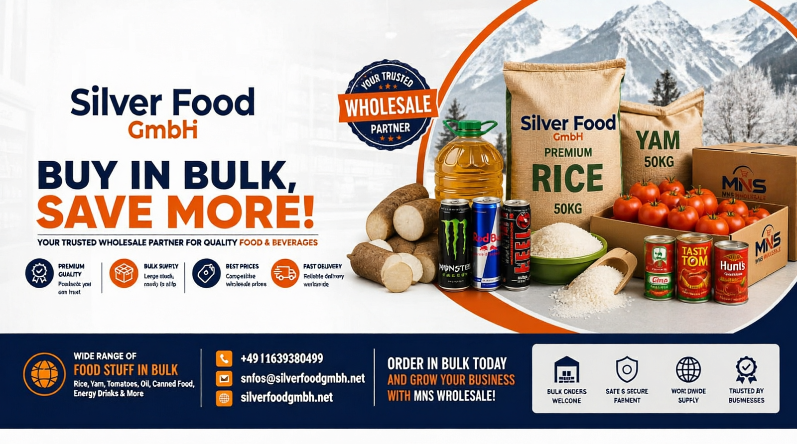 Silver Food GmbH Promotional Flyer - Wholesale Food Products